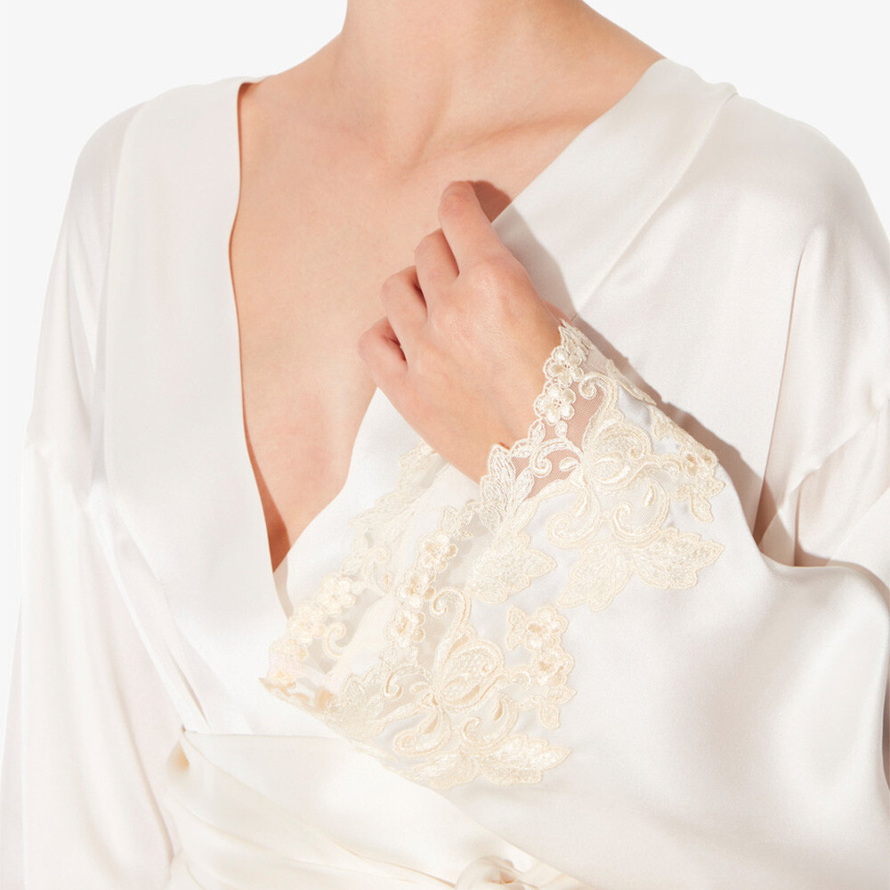 Lace Silk Bathrobe
